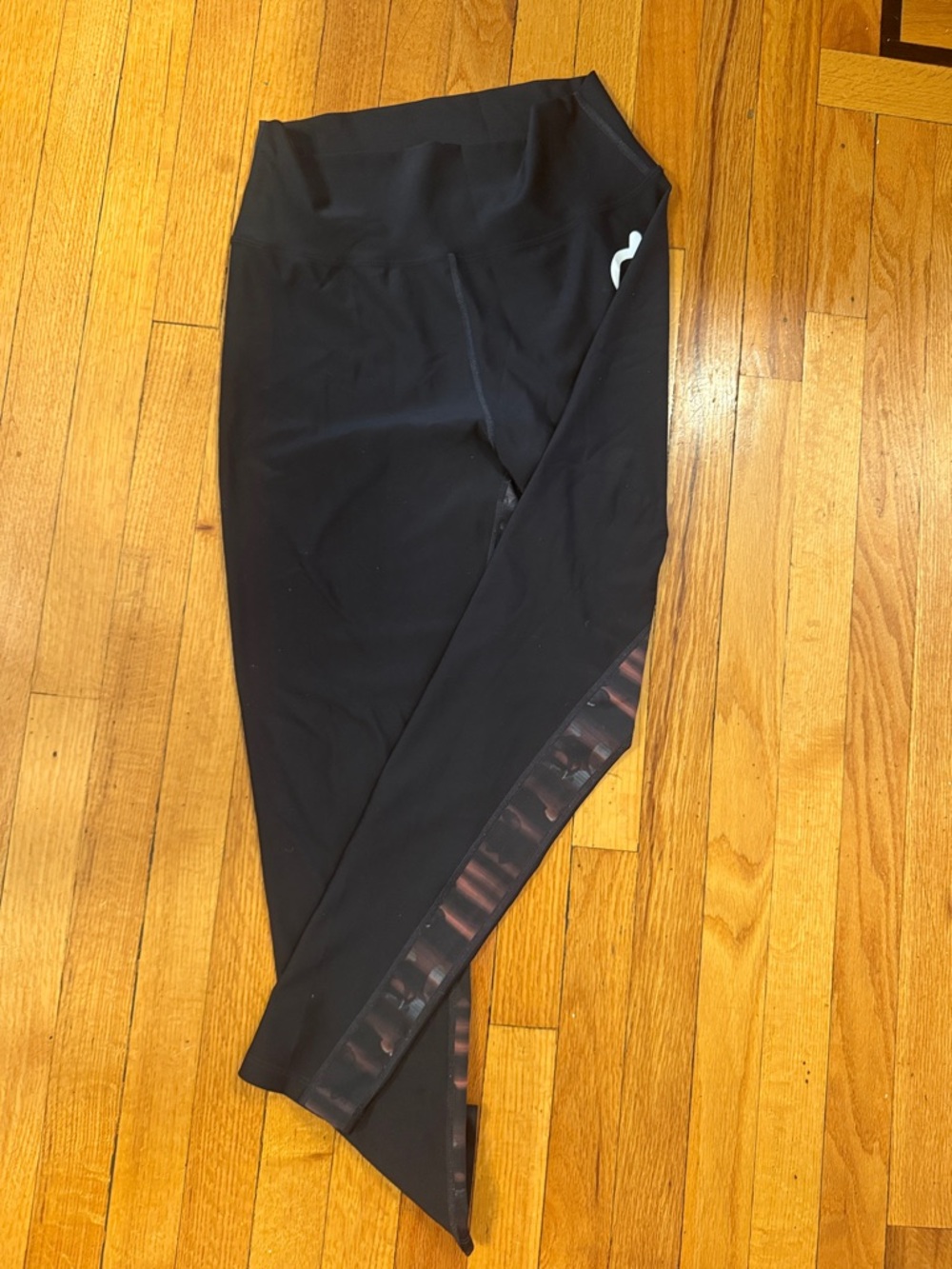 Peloton Black Leggings with Subtle Side Stripe